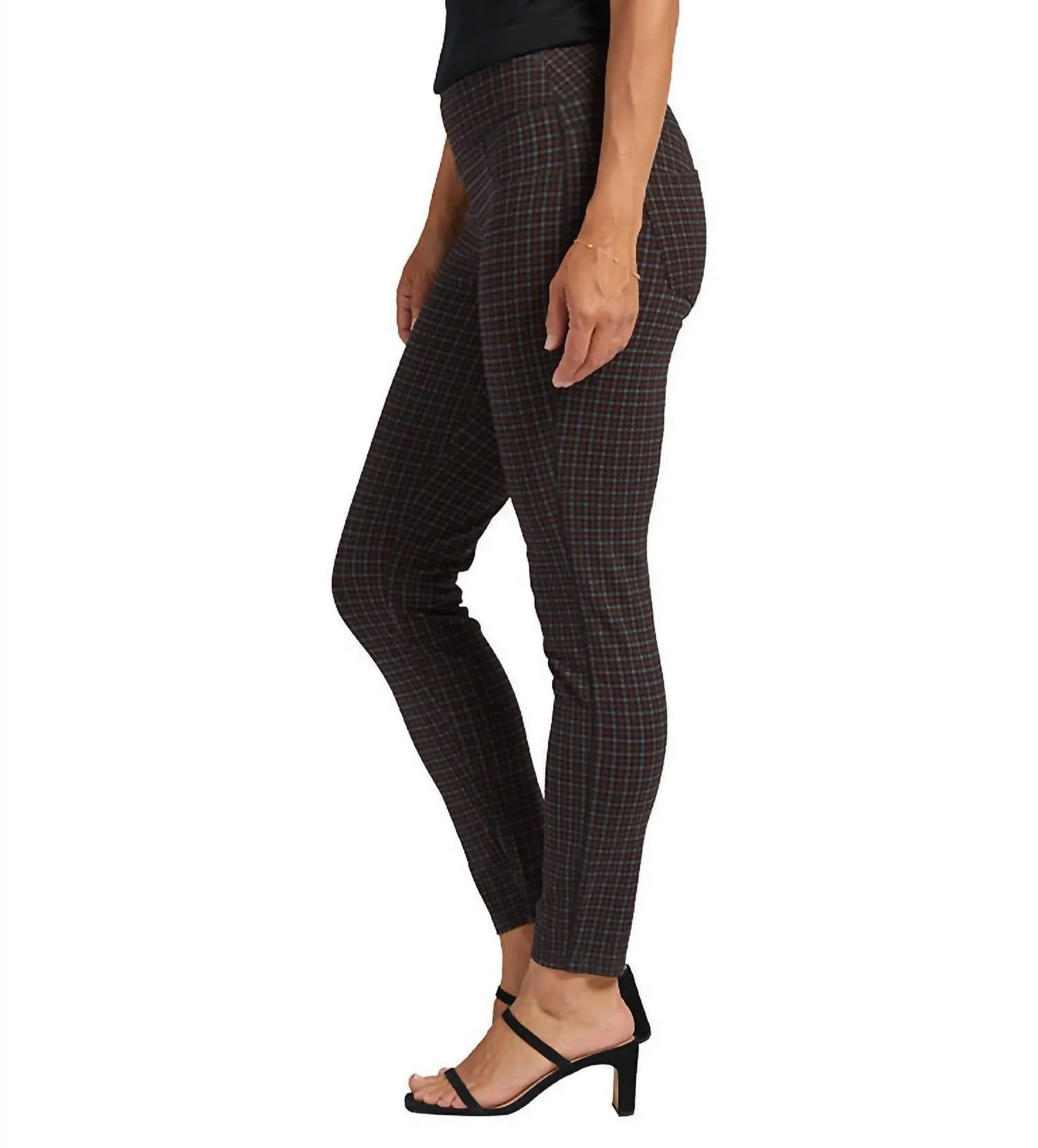 Ricki Mid Rise Legging In Red Plaid