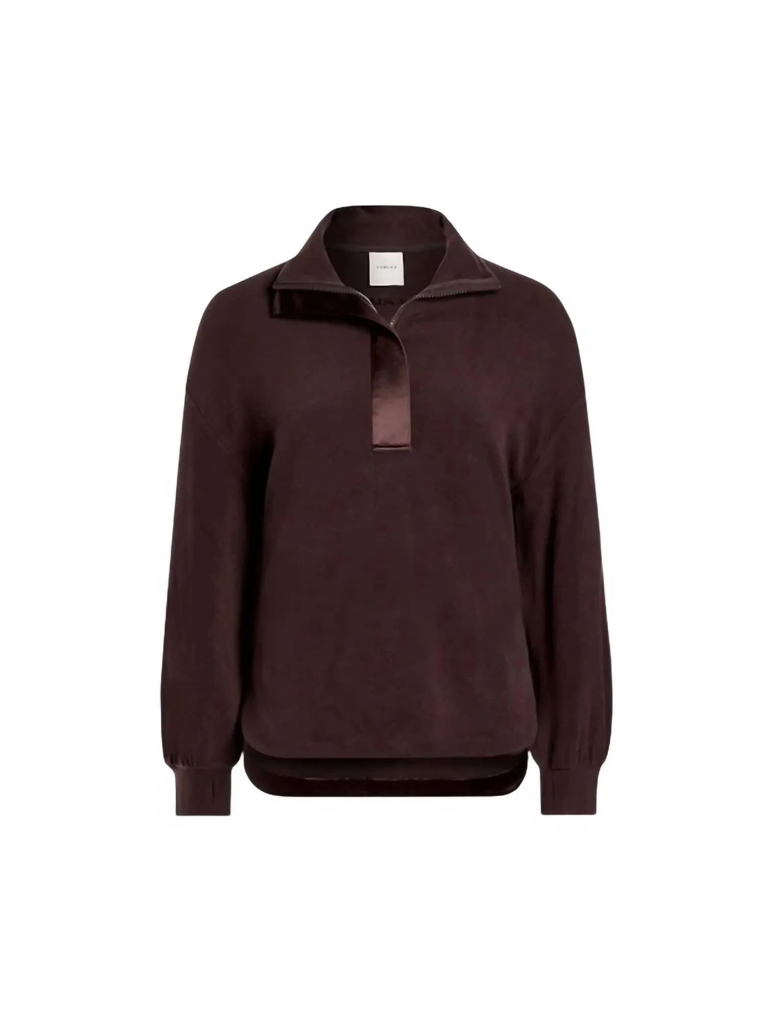 Roeder Half Zip Midlayer Top In Coffee Bean