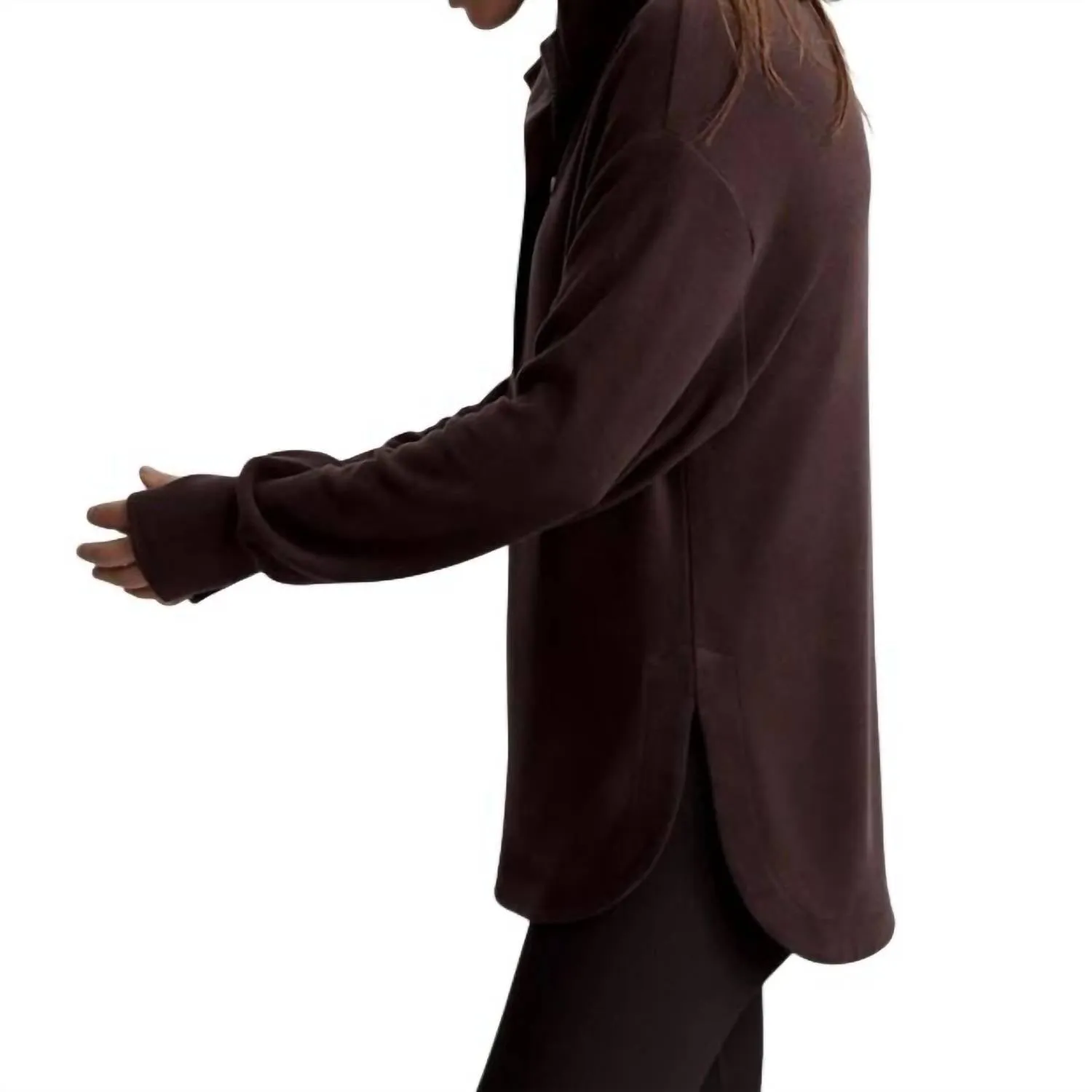 Roeder Half Zip Midlayer Top In Coffee Bean