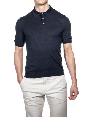 Silk Polo Navy