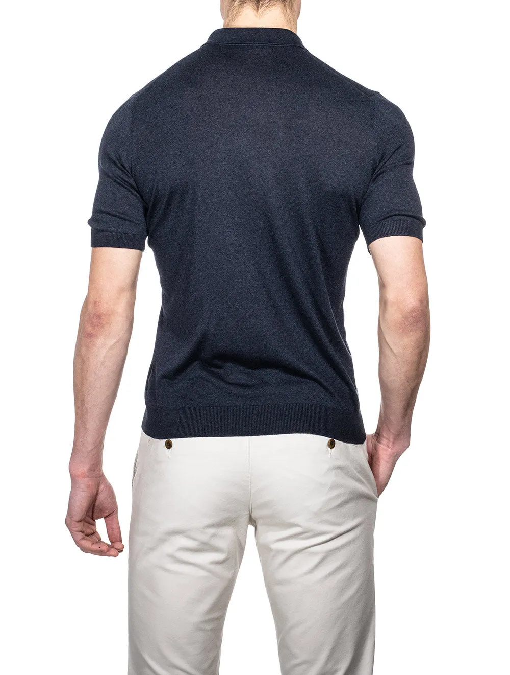 Silk Polo Navy