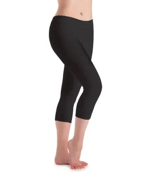 Silkskyn Flat Waist Capri Leggings In Black