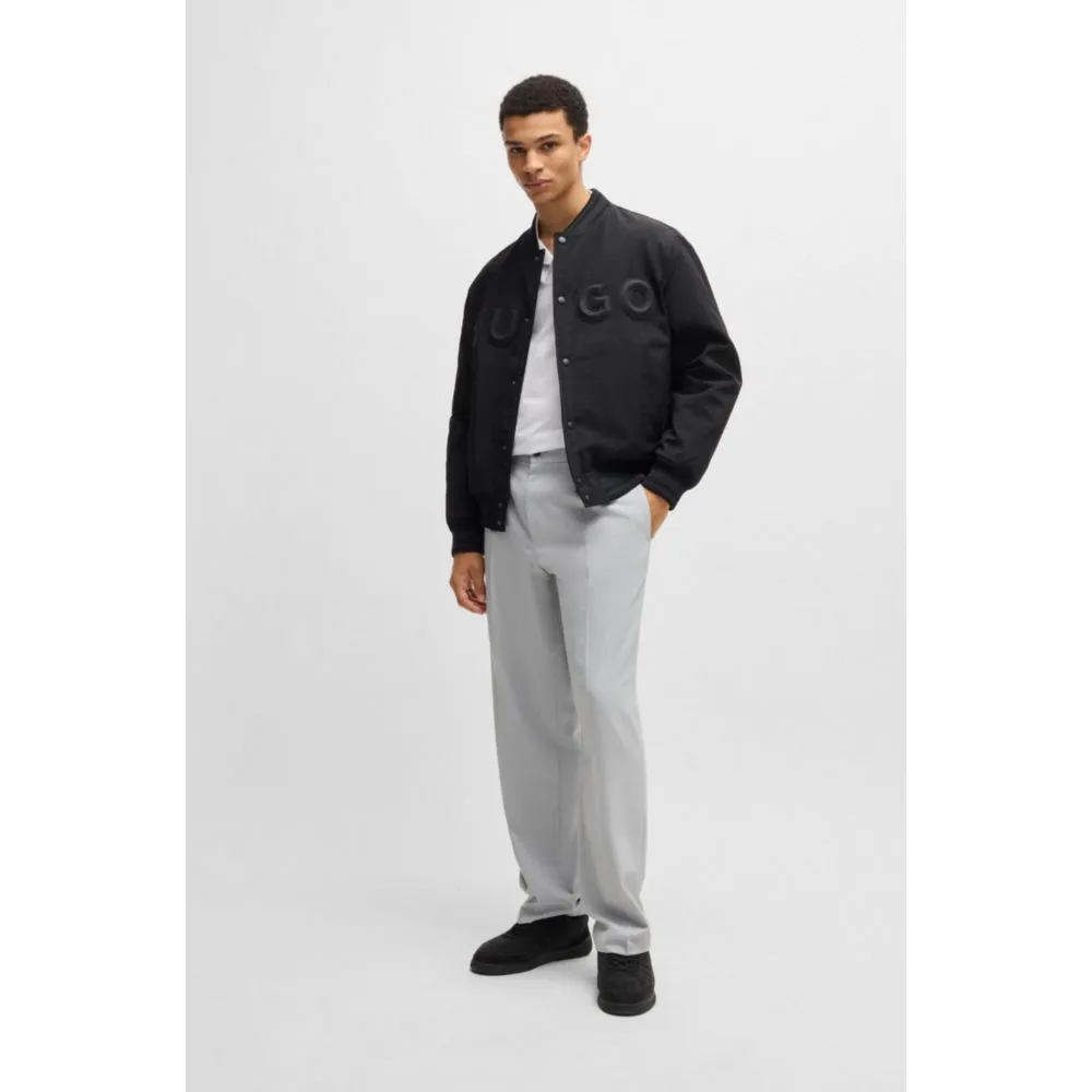 Slim-fit stretch-cotton polo shirt with Johnny collar