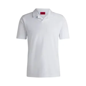Slim-fit stretch-cotton polo shirt with Johnny collar