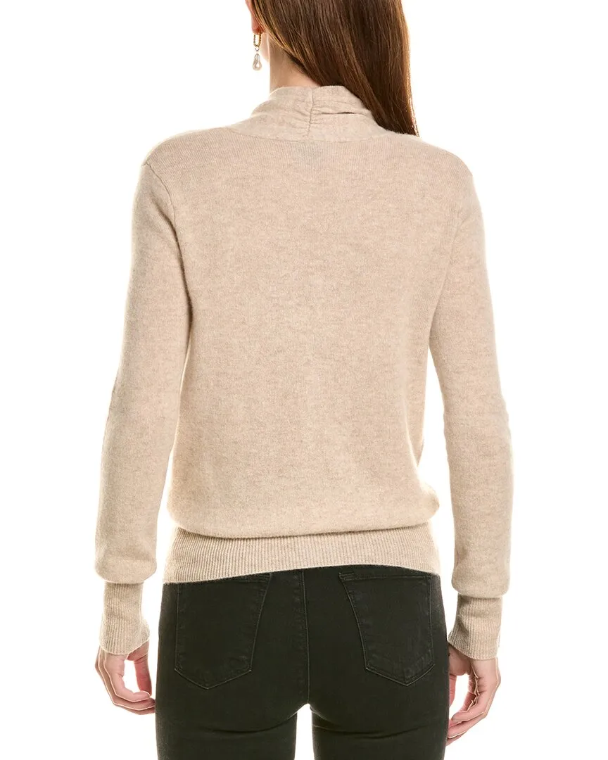 sofiacashmere Modern Faux Wrap Cashmere Sweater