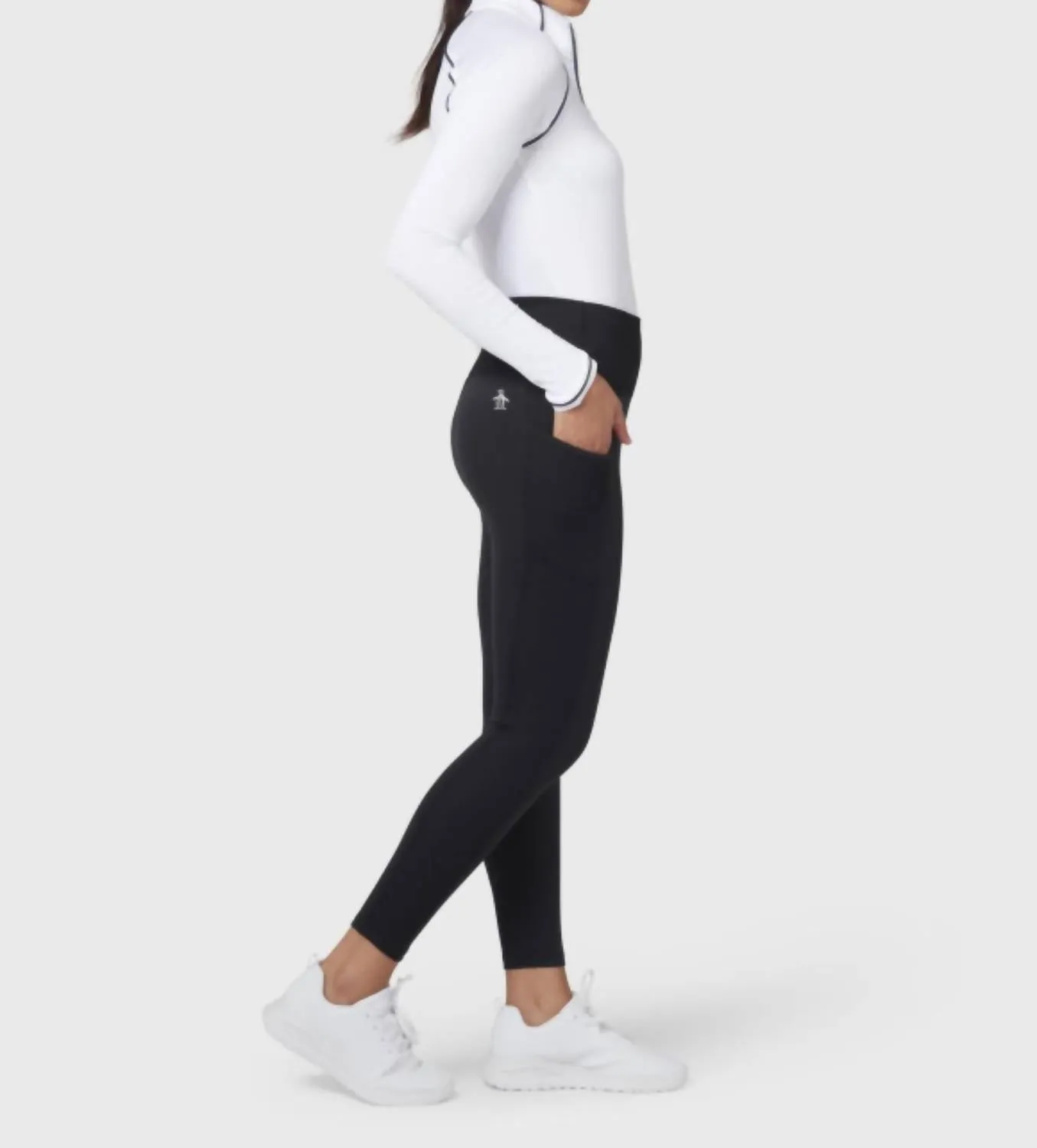 Solid Performance Leggings In Caviar