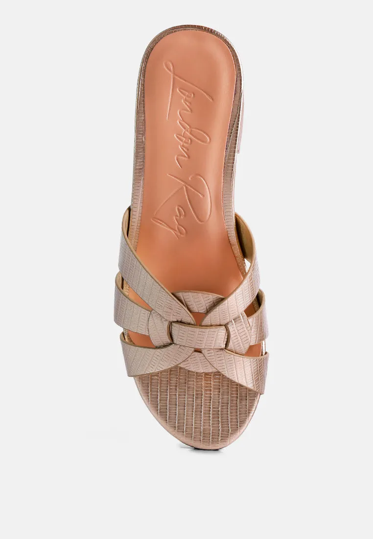 sonnet low heel slide sandals