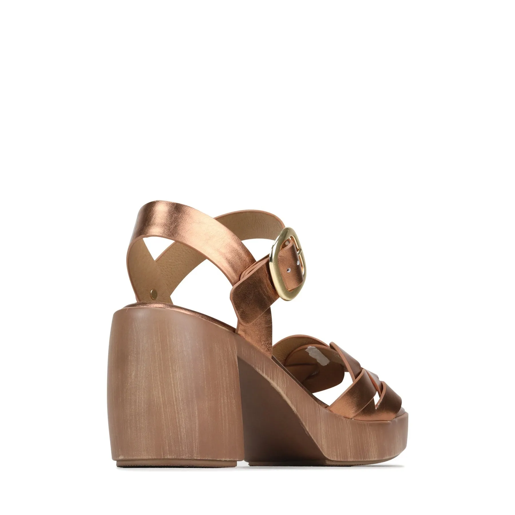 SPIRITED LEATHER BLOCK HEEL SANDALS
