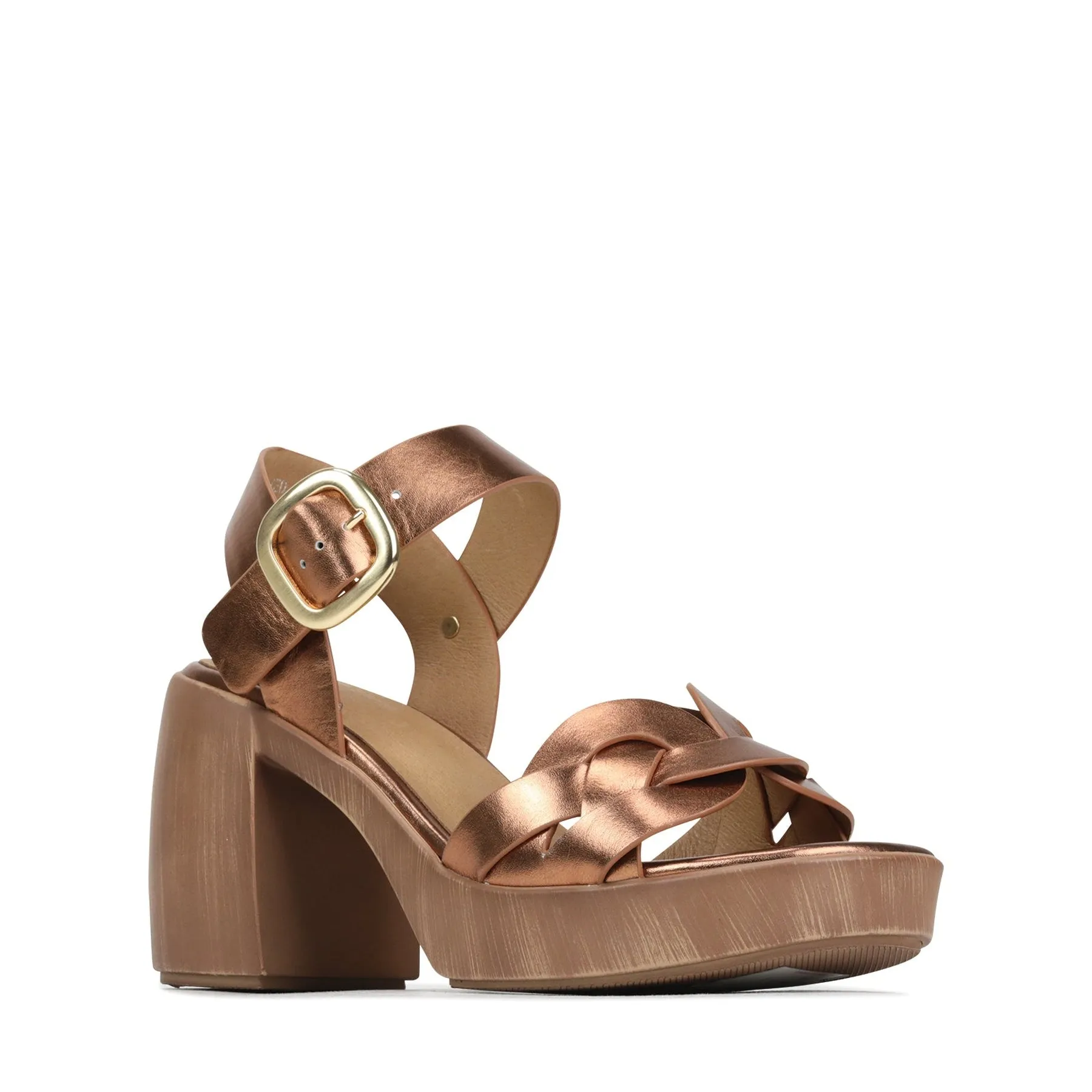 SPIRITED LEATHER BLOCK HEEL SANDALS