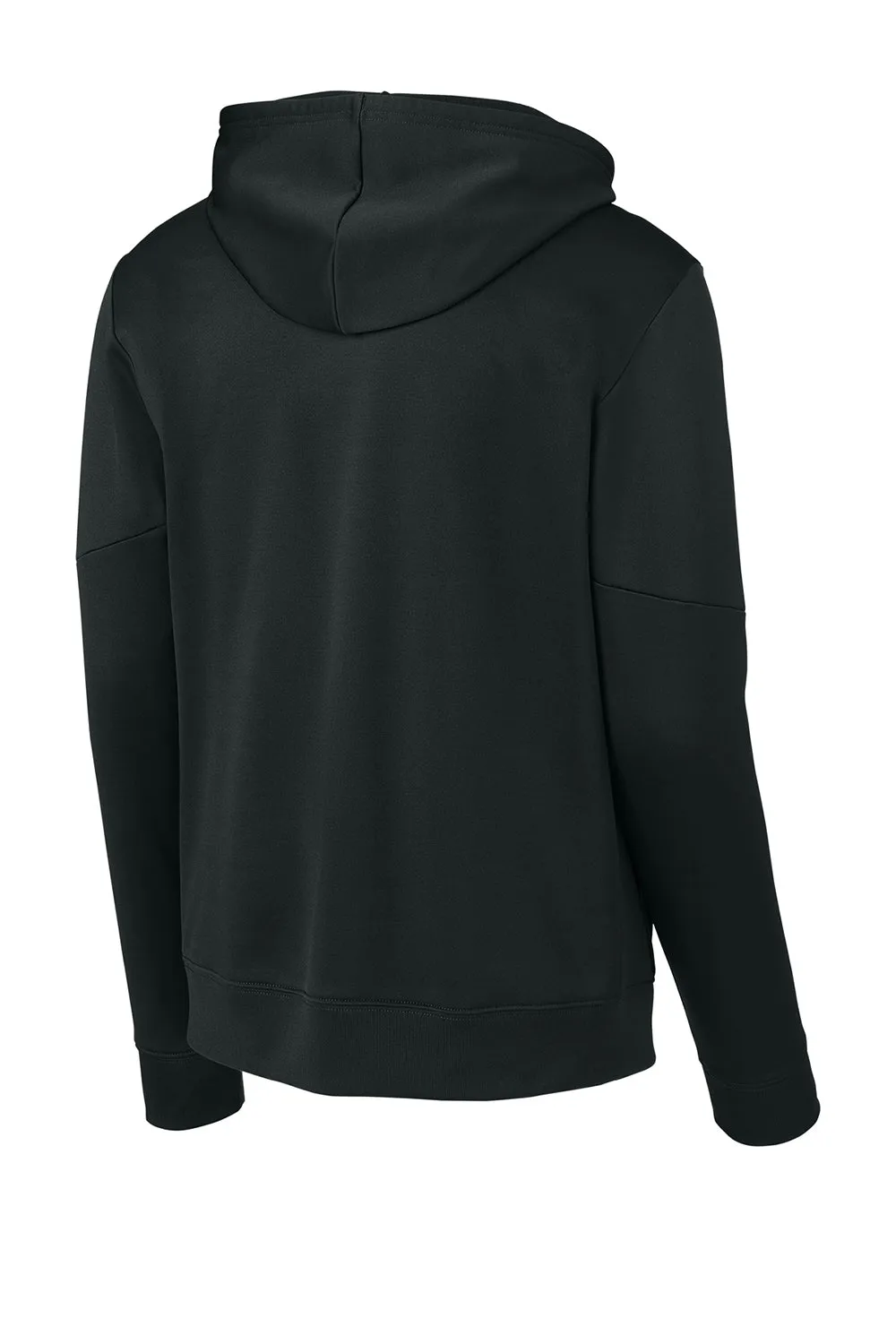 Sport-Tek Mens Sport-Wick Moisture Wicking United Fleece Hooded Sweatshirt Hoodie w/ Pouch Pocket - Black/White