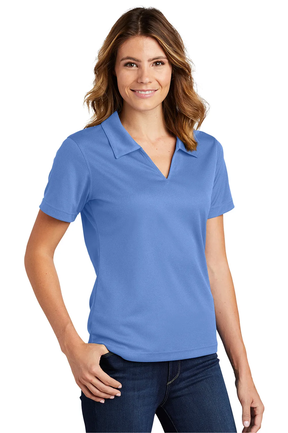 Sport-Tek Womens Dri-Mesh Moisture Wicking Short Sleeve Polo Shirt - Blueberry