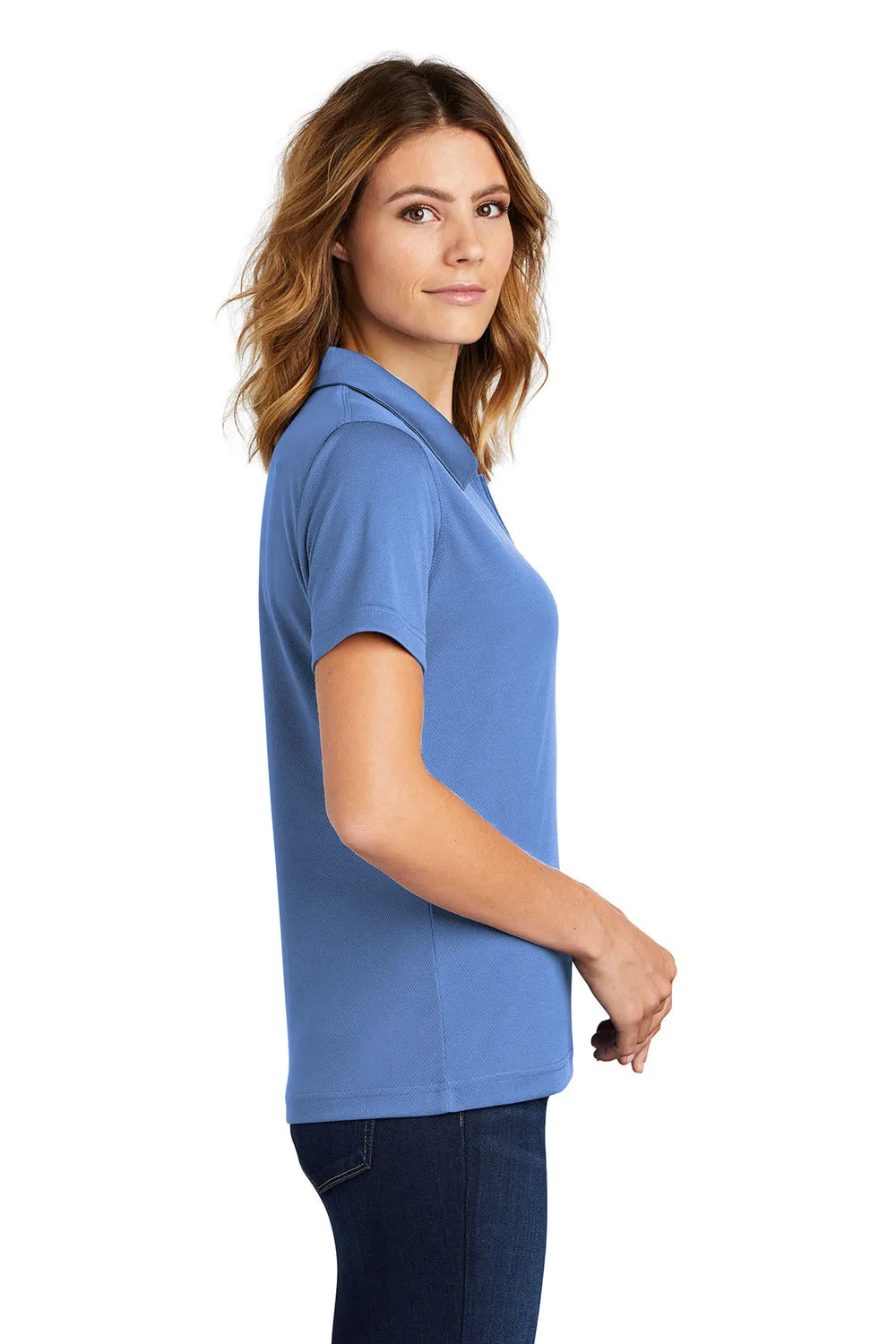 Sport-Tek Womens Dri-Mesh Moisture Wicking Short Sleeve Polo Shirt - Blueberry