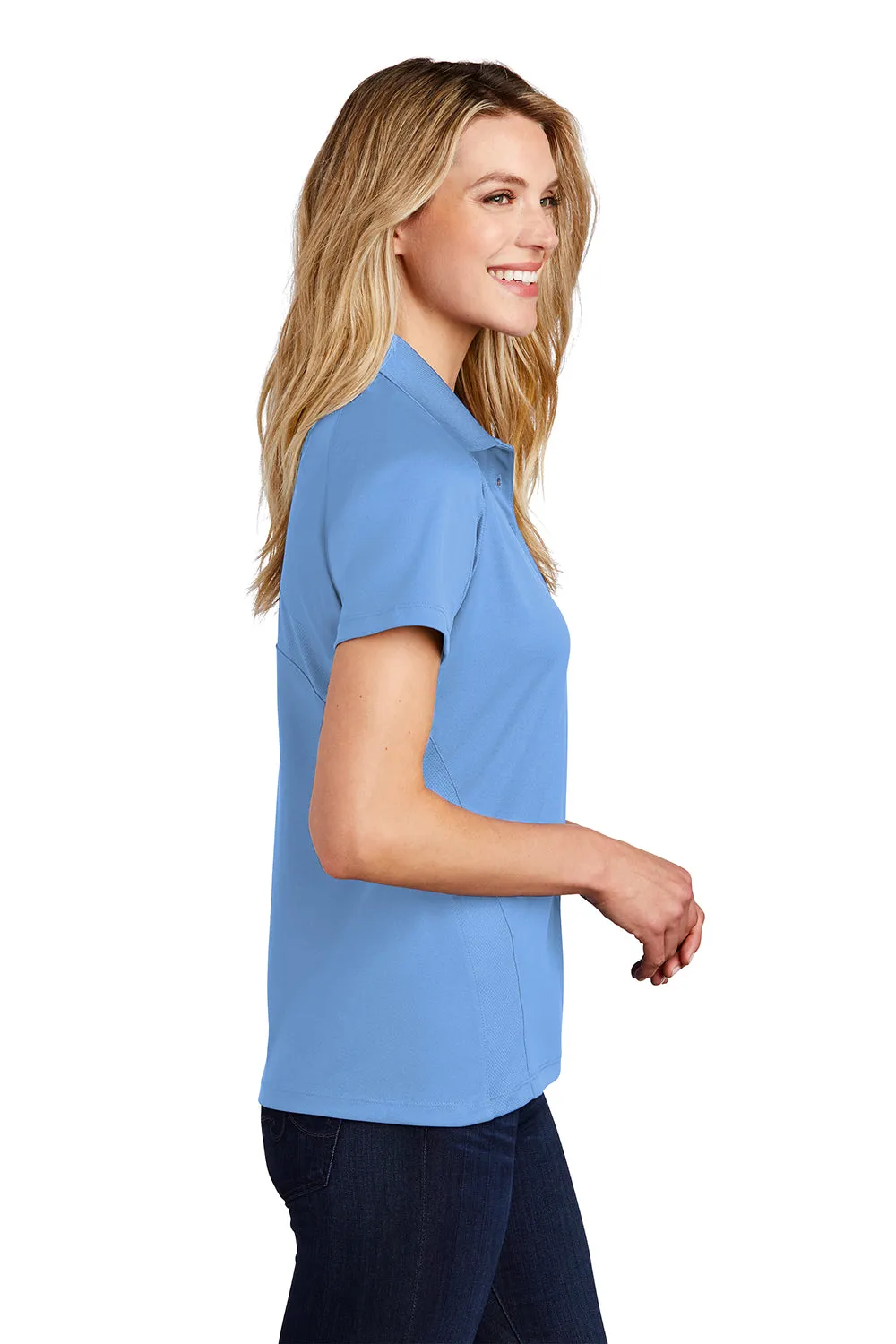 Sport-Tek Womens Dri-Mesh Moisture Wicking Short Sleeve Polo Shirt - Carolina Blue