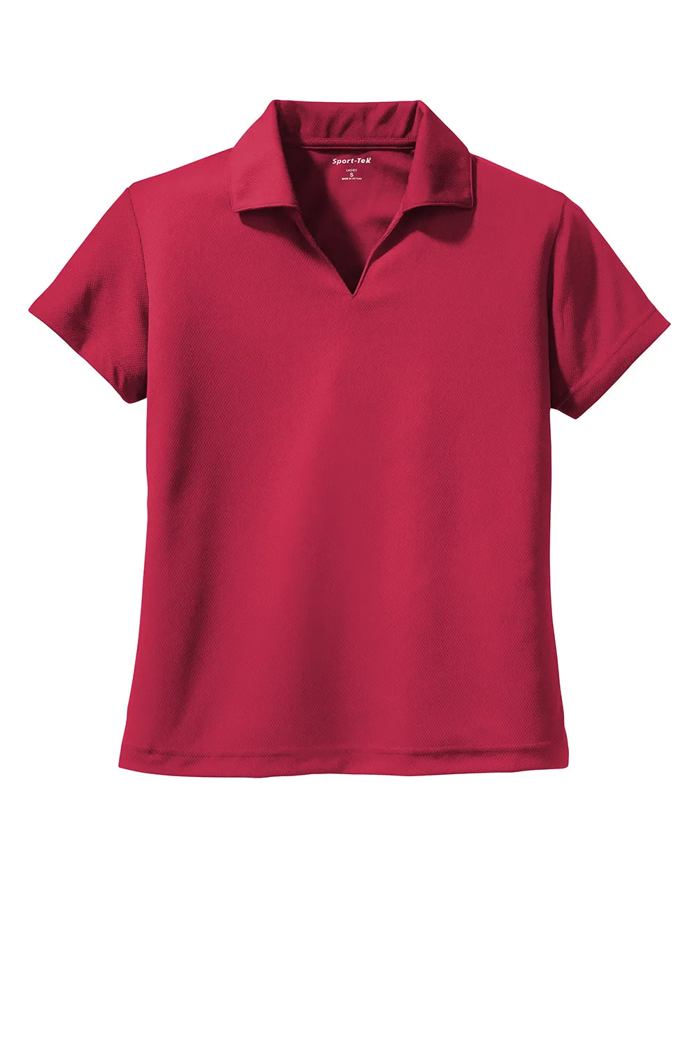 Sport-Tek Womens Dri-Mesh Moisture Wicking Short Sleeve Polo Shirt - Red