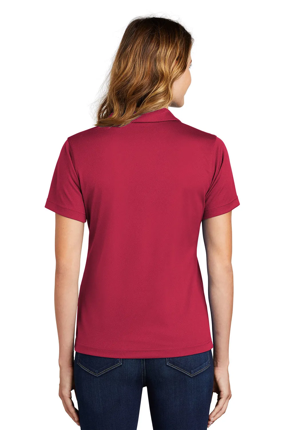 Sport-Tek Womens Dri-Mesh Moisture Wicking Short Sleeve Polo Shirt - Red