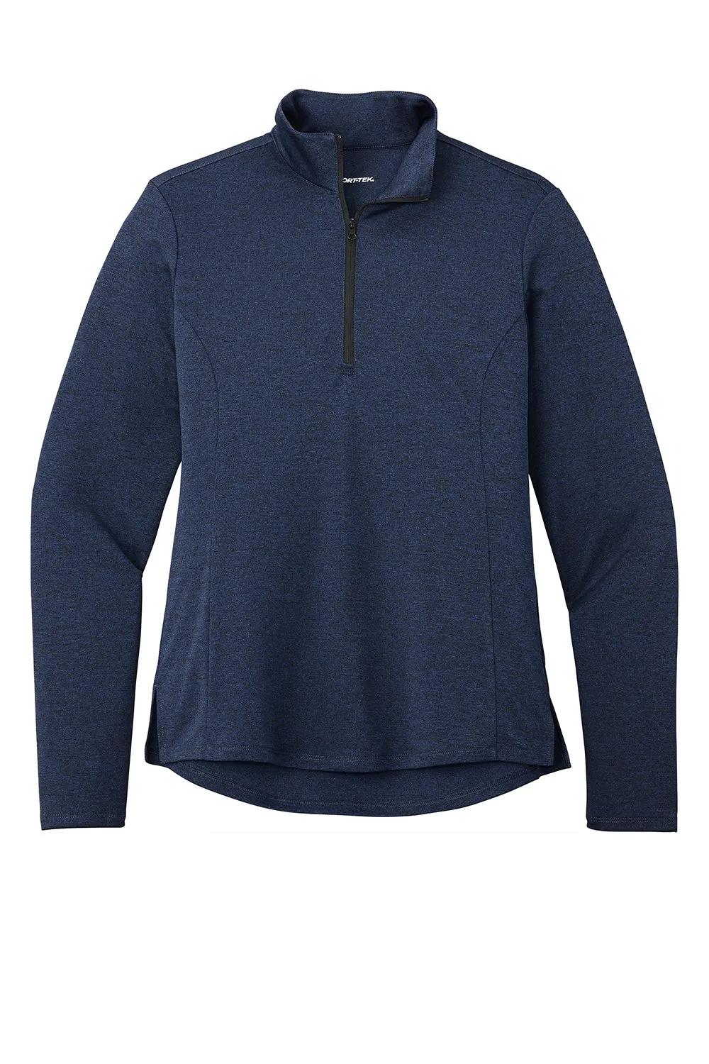 Sport-Tek Womens Endeavor Moisture Wicking 1/4 Zip Sweatshirt - Heather Dark Royal Blue