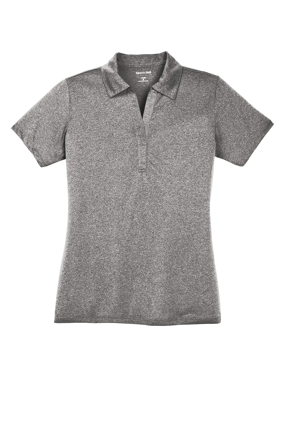 Sport-Tek Womens Heather Contender Moisture Wicking Short Sleeve Polo Shirt - Heather Vintage Grey