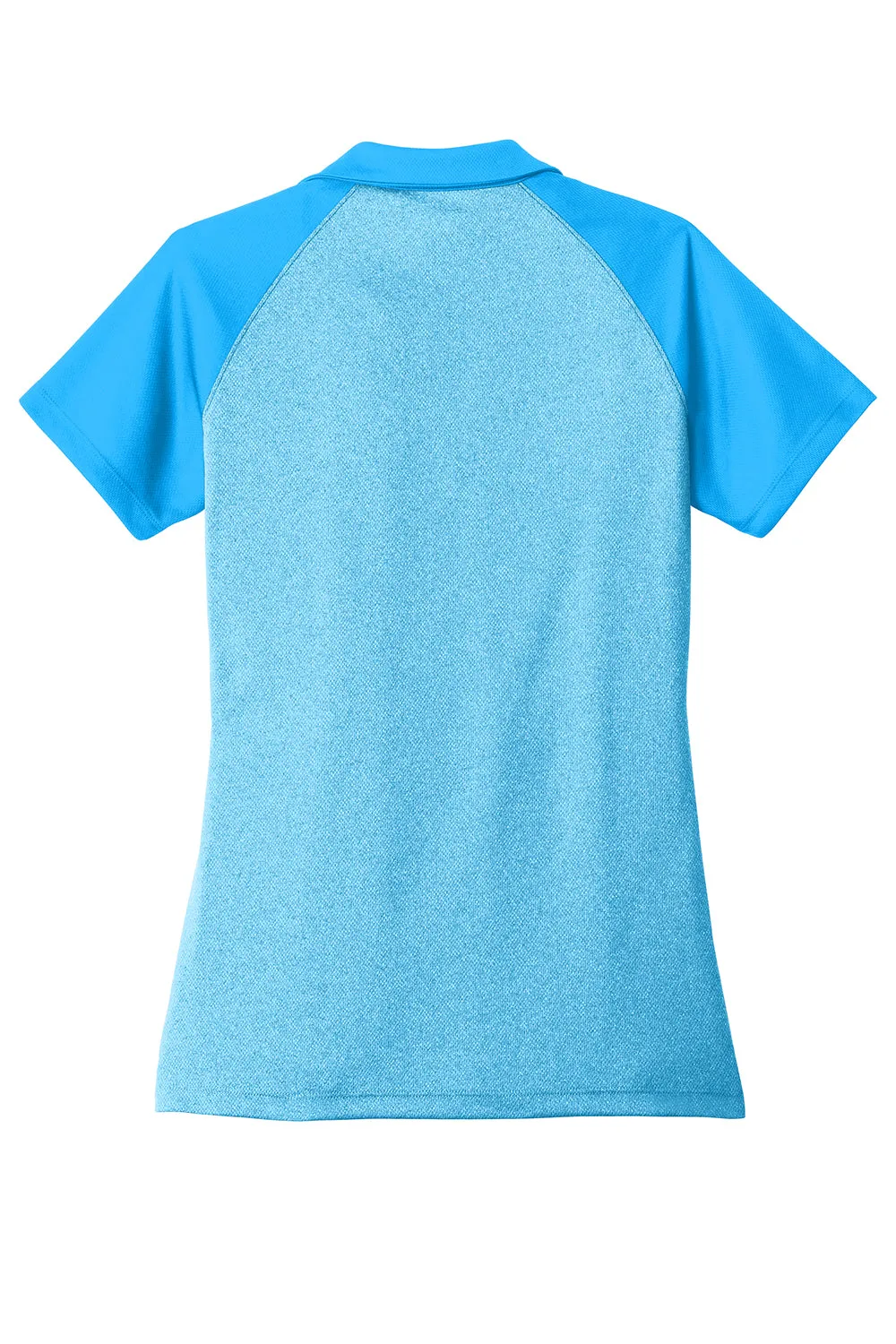 Sport-Tek Womens RacerMesh Moisture Wicking Short Sleeve Polo Shirt - Heather Pond Blue/Pond Blue - Closeout