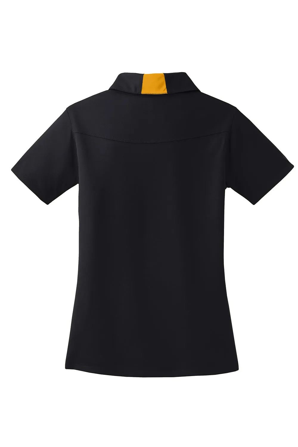Sport-Tek Womens Sport-Wick Moisture Wicking Short Sleeve Polo Shirt - Black/Gold