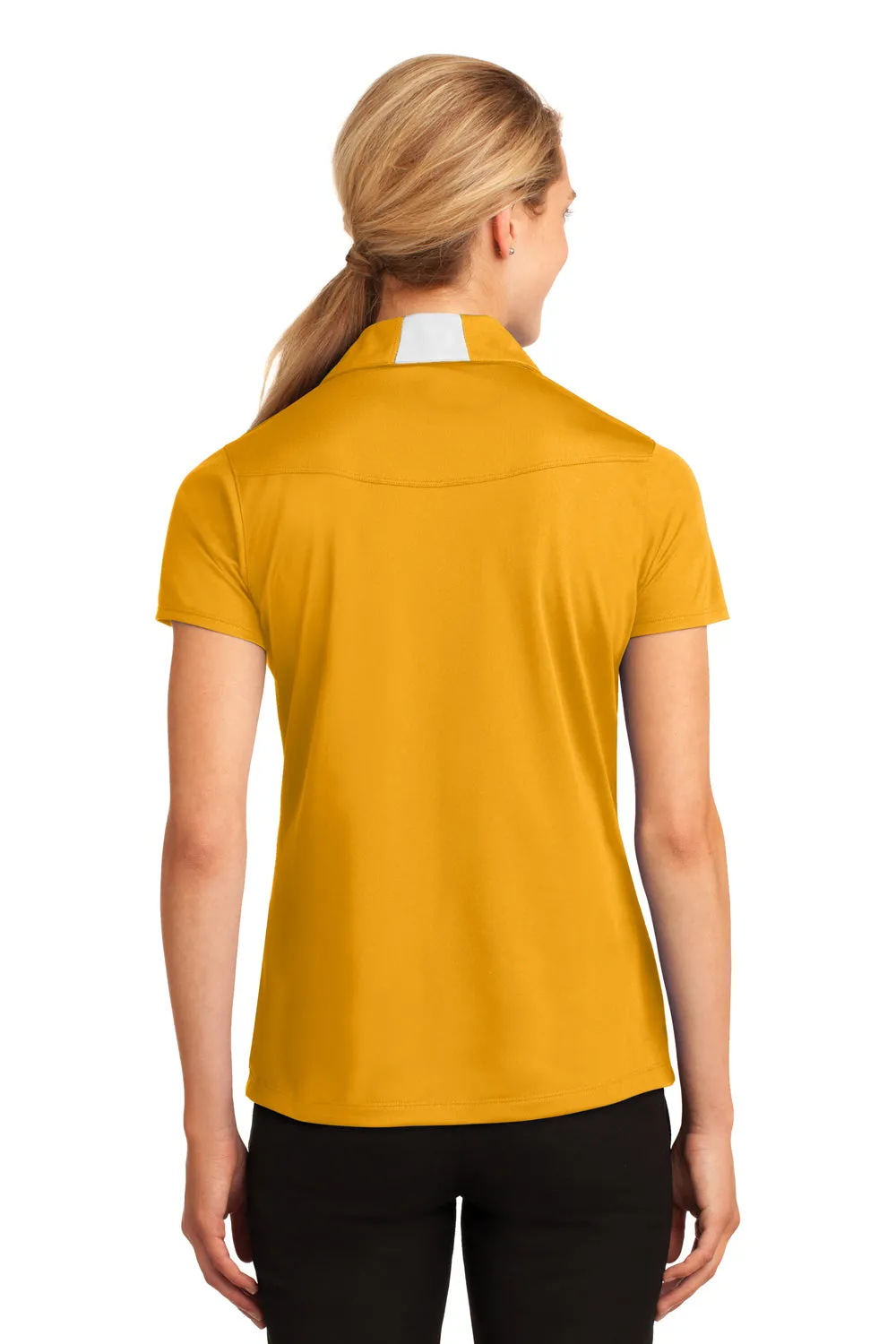 Sport-Tek Womens Sport-Wick Moisture Wicking Short Sleeve Polo Shirt - Gold/White - Closeout
