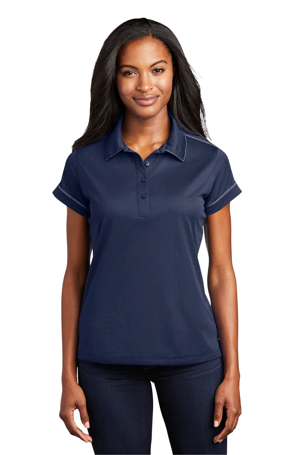 Sport-Tek Womens Sport-Wick Moisture Wicking Short Sleeve Polo Shirt - True Navy Blue - Closeout