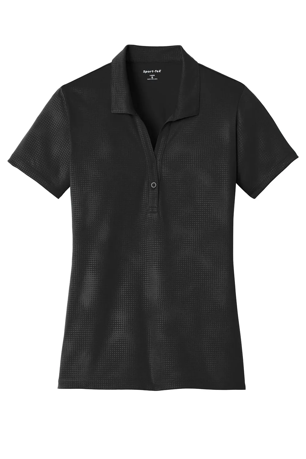 Sport-Tek Womens Tough Moisture Wicking Short Sleeve Polo Shirt - Black - Closeout