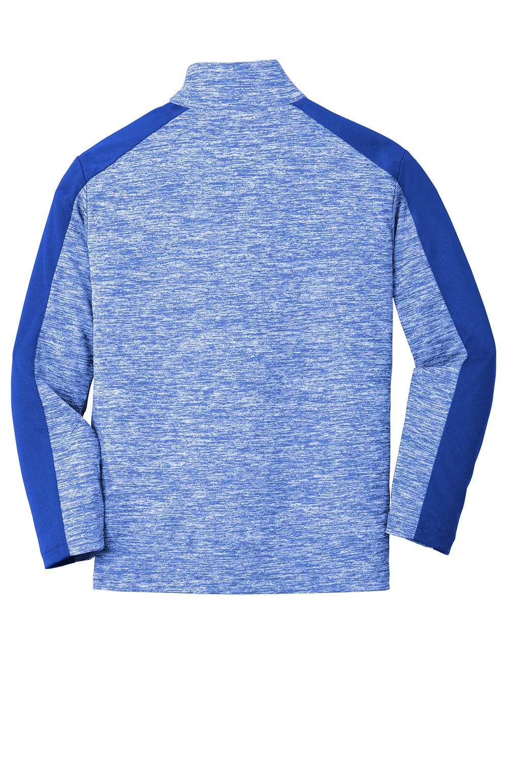 Sport-Tek Youth Electric Heather Moisture Wicking 1/4 Zip Sweatshirt - True Royal Blue Electric/True Royal Blue