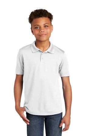 Sport-Tek Youth RacerMesh Moisture Wicking Short Sleeve Polo Shirt - White