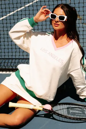 Sporty But Cute Two-Piece Athleisure Set (Cream)
