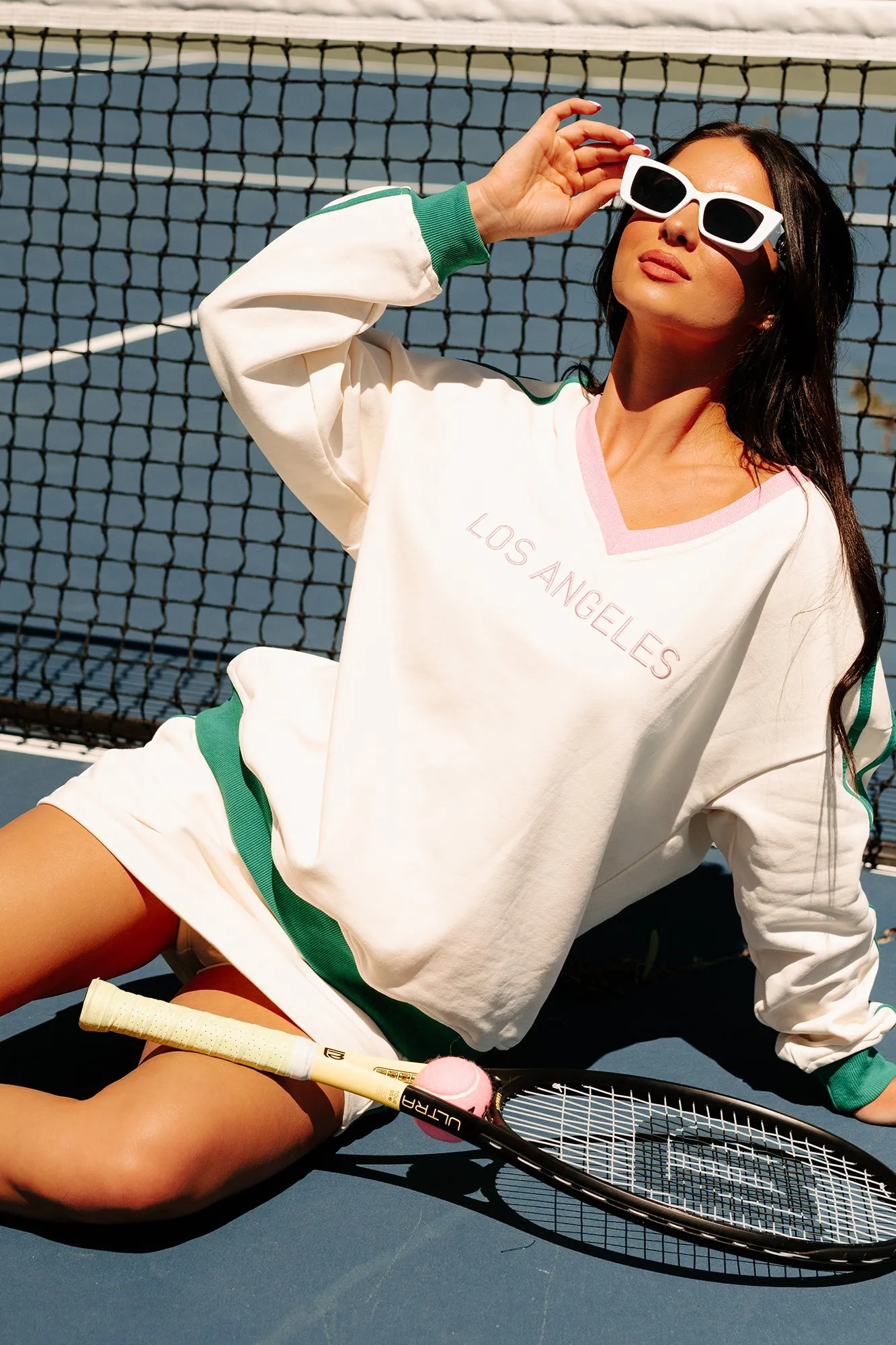 Sporty But Cute Two-Piece Athleisure Set (Cream)
