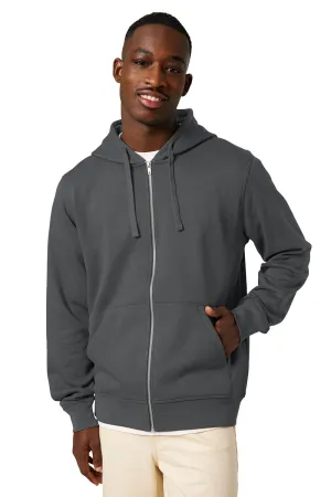Stanley/Stella Mens Mixer Full Zip Hooded Sweatshirt Hoodie w/ Pockets - Anthracite Grey