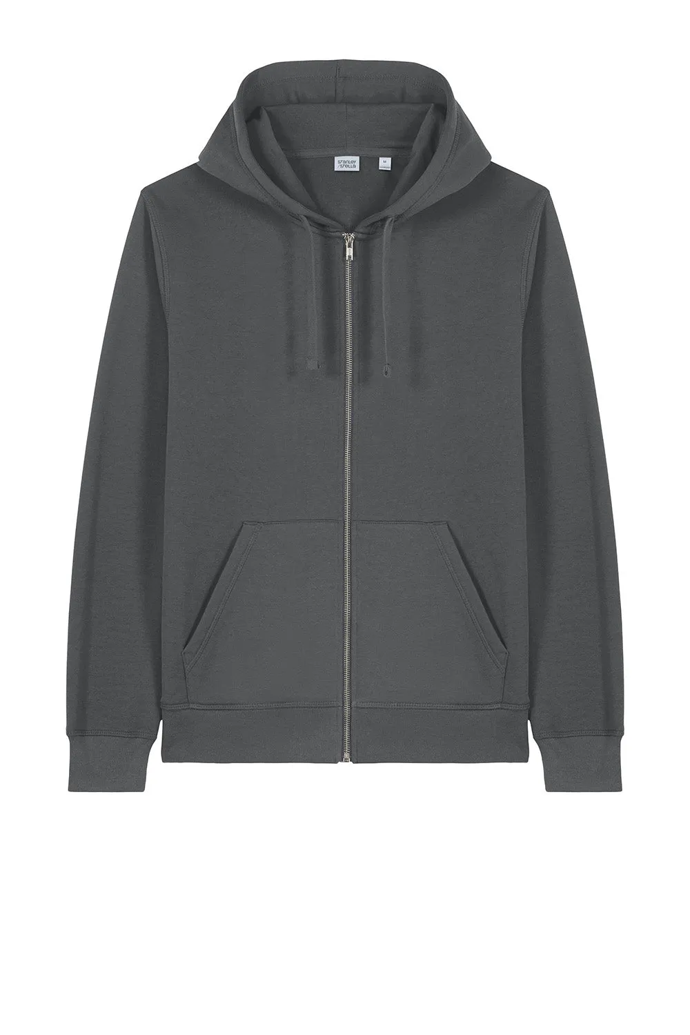 Stanley/Stella Mens Mixer Full Zip Hooded Sweatshirt Hoodie w/ Pockets - Anthracite Grey