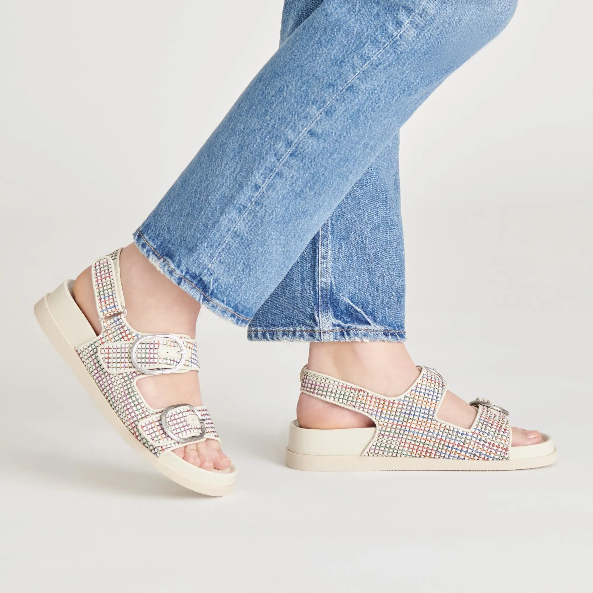 Starla Pride Sandals White Multi Raffia