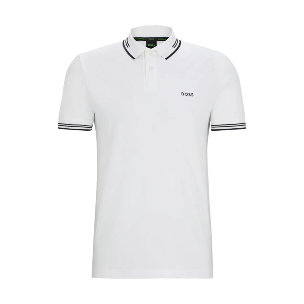 Stretch-cotton slim-fit polo shirt with branding
