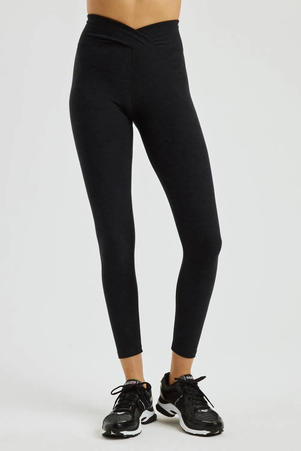 Stretch Veronica Legging In Heather Black