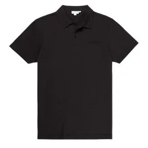 Sunspel Riviera S/S Polo Shirt Black