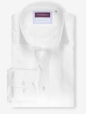 Superslim Fit Thomas Mason Twill Single Cuff White