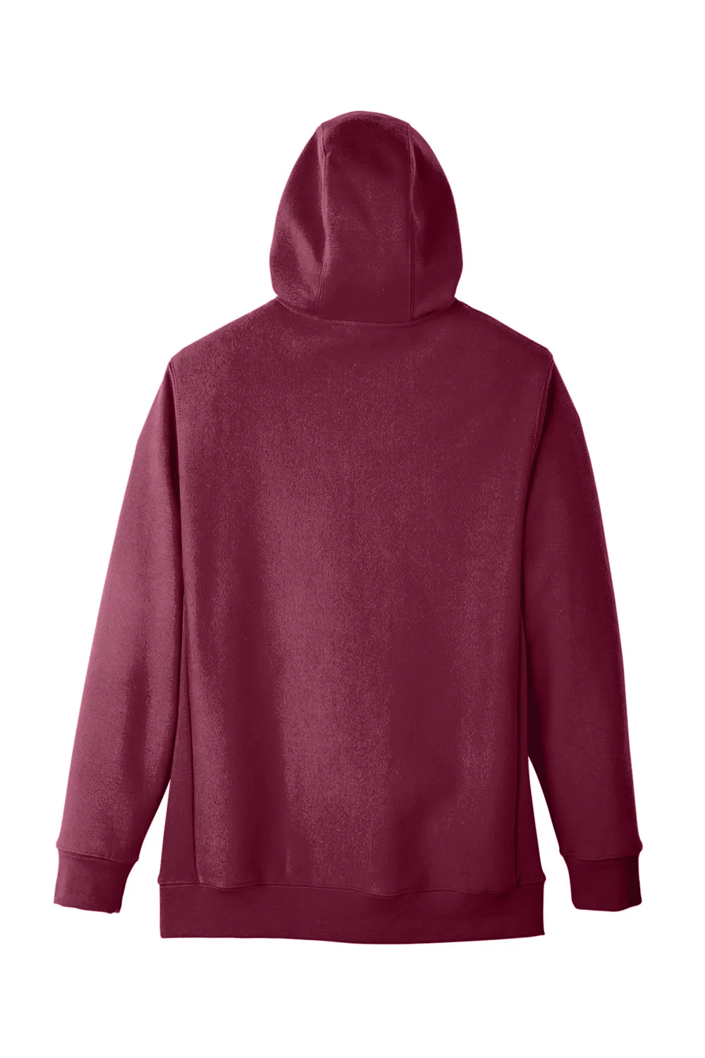 Team 365 Mens Zone HydroSport Fleece Water Resistant Full Zip Hooded Sweatshirt Hoodie w/ Pockets - Dark Maroon