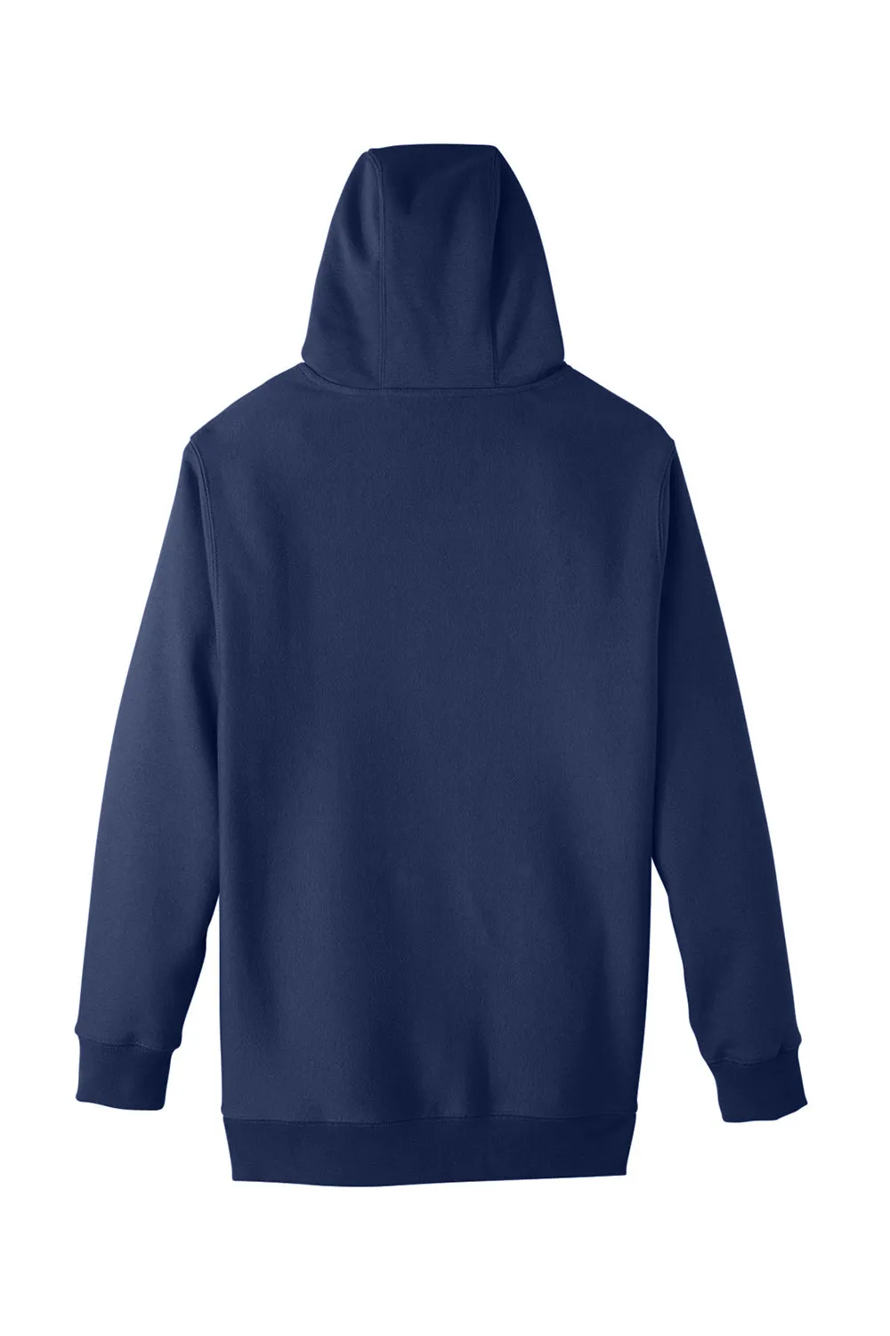 Team 365 Mens Zone HydroSport Fleece Water Resistant Hooded Sweatshirt Hoodie w/ Pouch Pocket - Dark Navy Blue