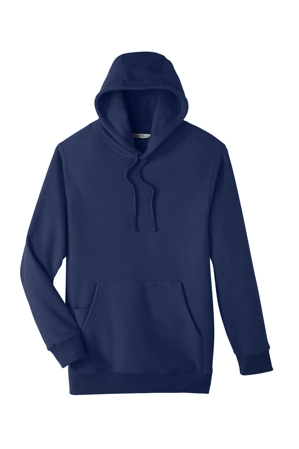 Team 365 Mens Zone HydroSport Fleece Water Resistant Hooded Sweatshirt Hoodie w/ Pouch Pocket - Dark Navy Blue