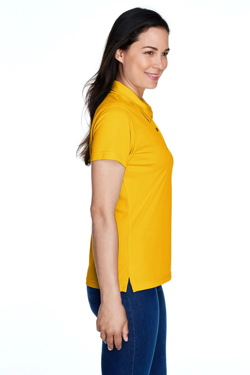 Team 365 Womens Command Performance Moisture Wicking Short Sleeve Polo Shirt - Athletic Gold