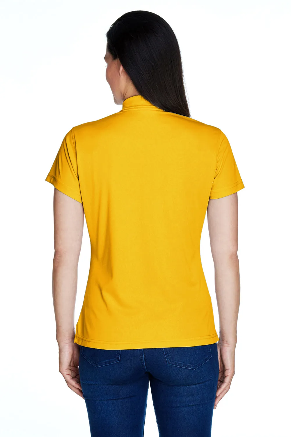 Team 365 Womens Command Performance Moisture Wicking Short Sleeve Polo Shirt - Athletic Gold