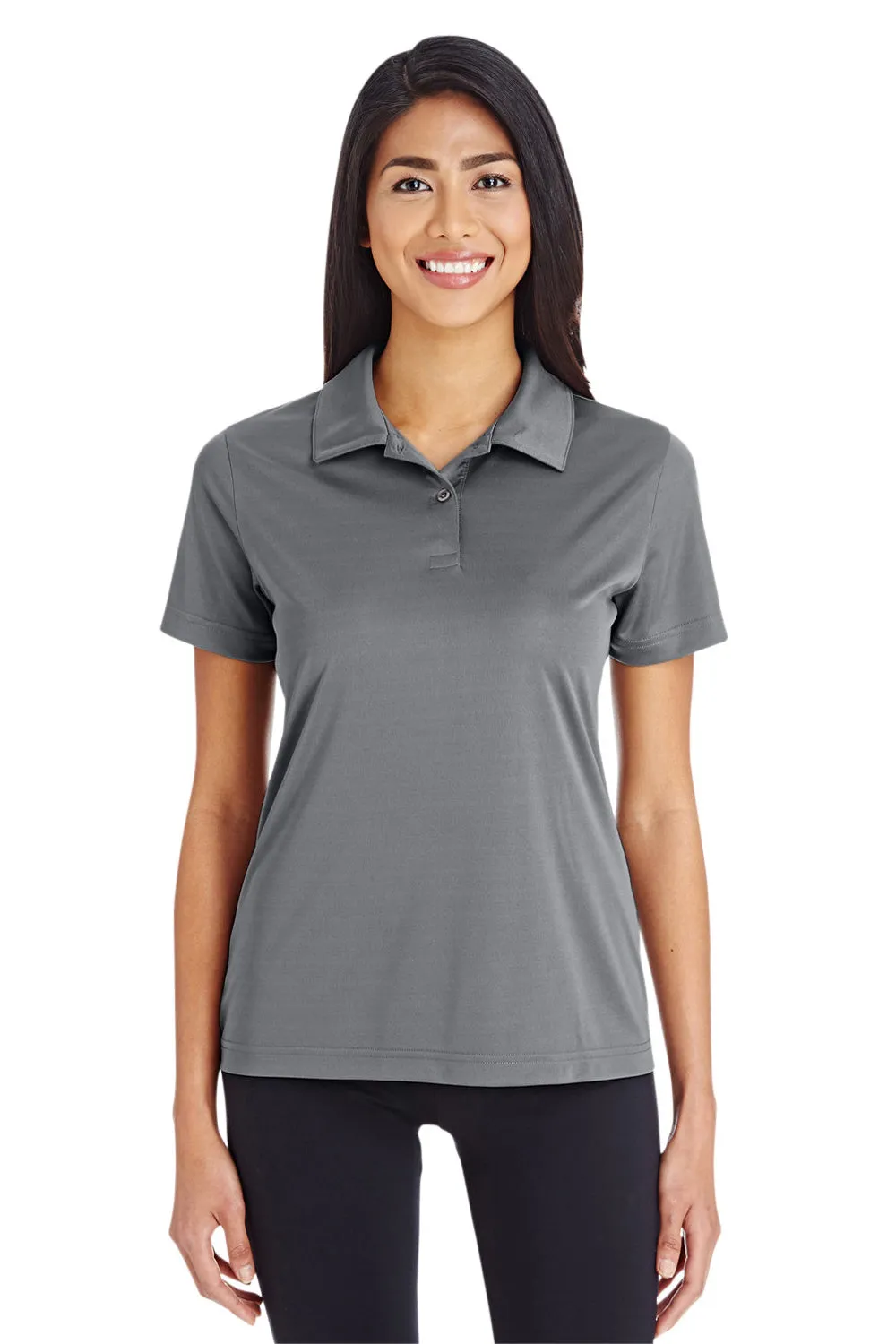 Team 365 Womens Zone Performance Moisture Wicking Short Sleeve Polo Shirt - Graphite Grey