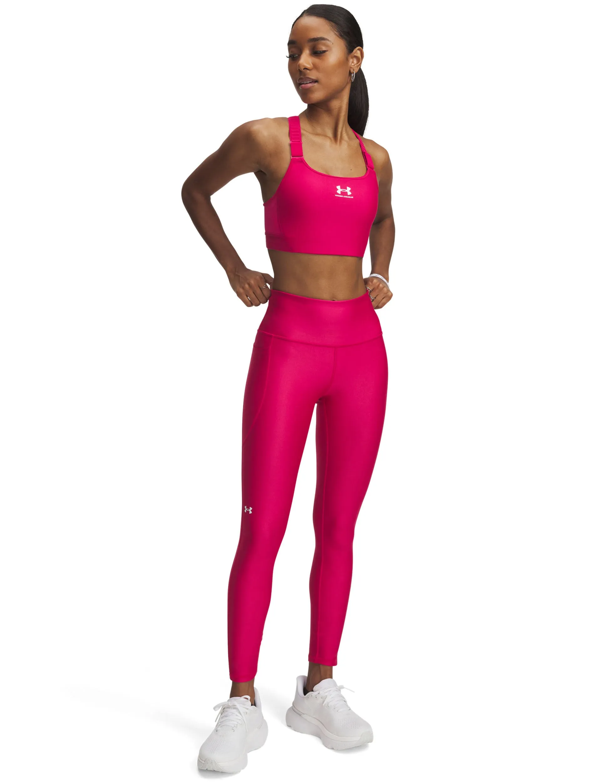 Tech Ankle Leggings - Shaded Fuchsia/White