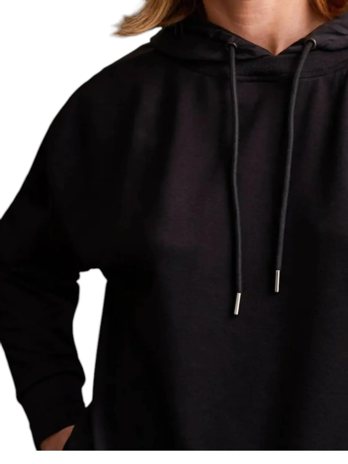 Techno Lux Stretch Hoodie In Black