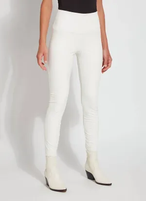 Textured Leather Legging In Snow White