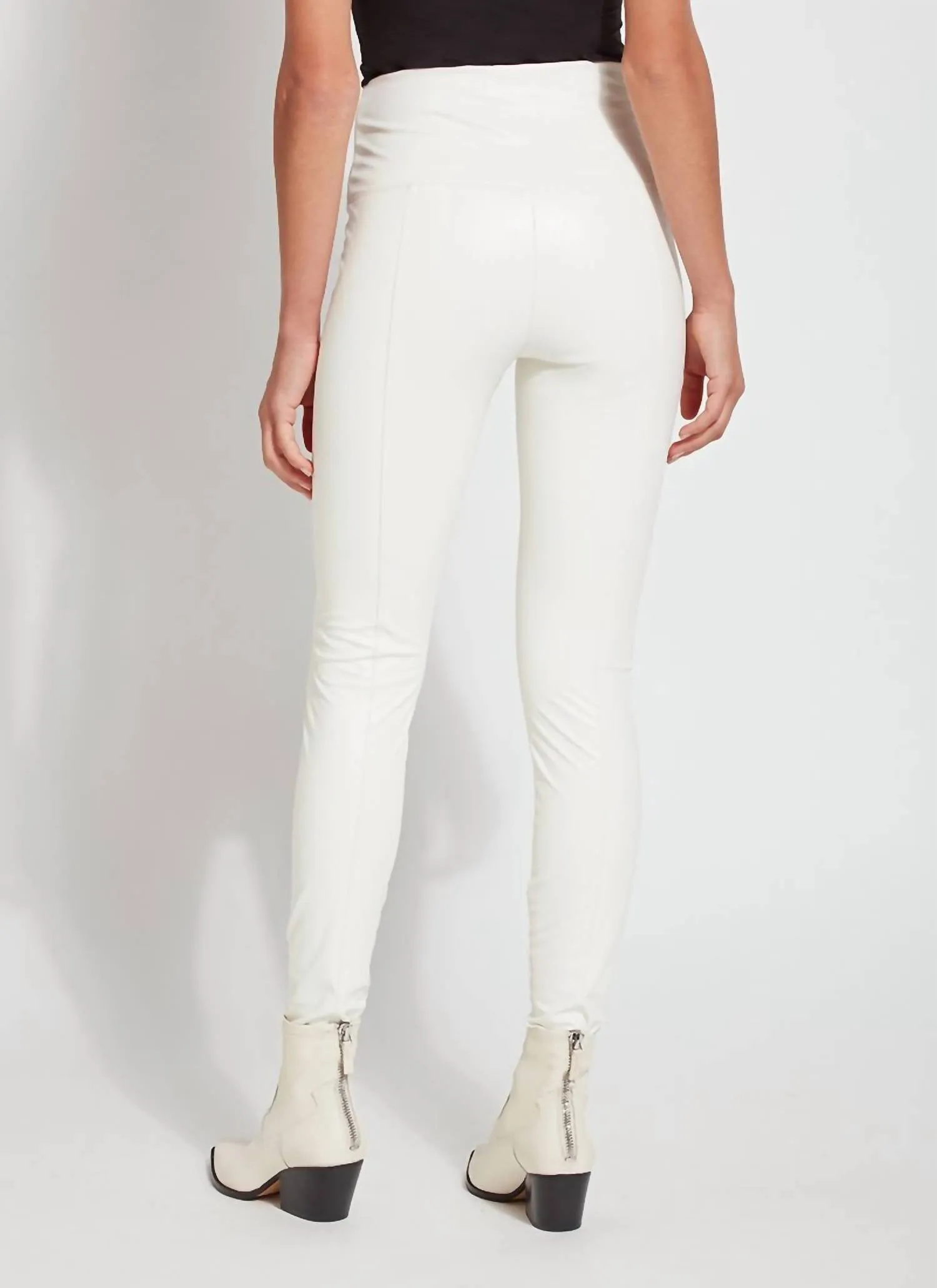 Textured Leather Legging In Snow White