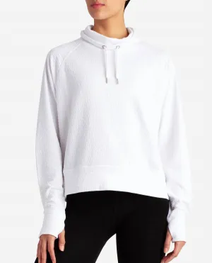 Textured Pullover Sweatshirt In Bright White