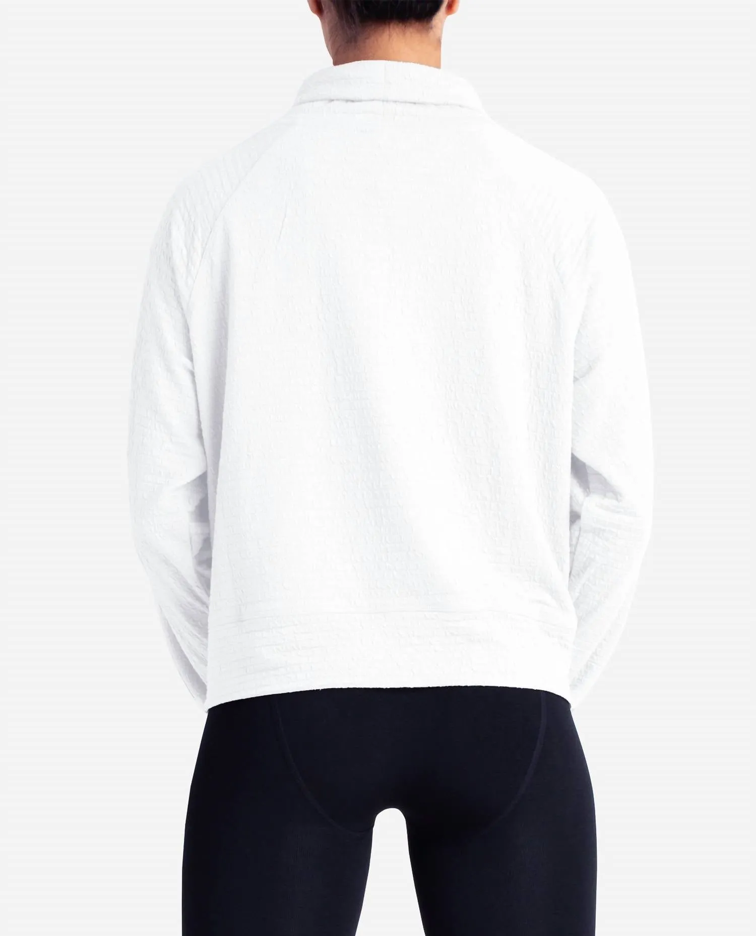Textured Pullover Sweatshirt In Bright White