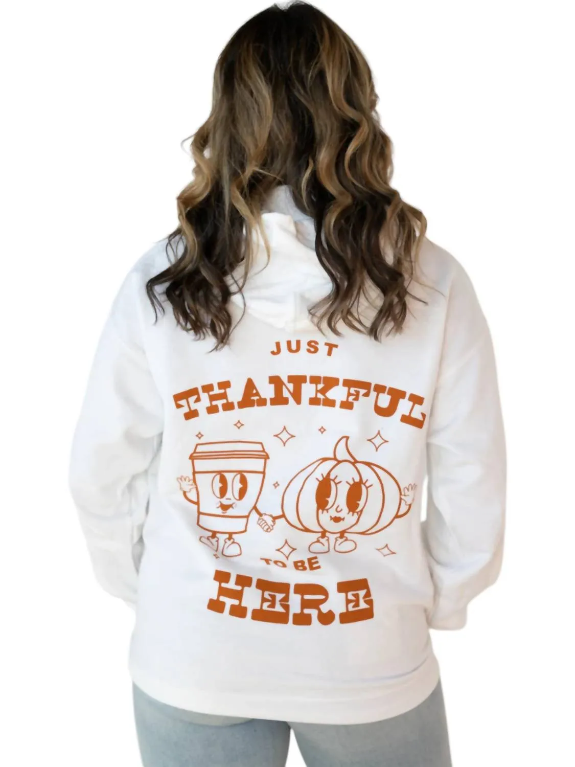Thankful To Be Here Hoodie In White